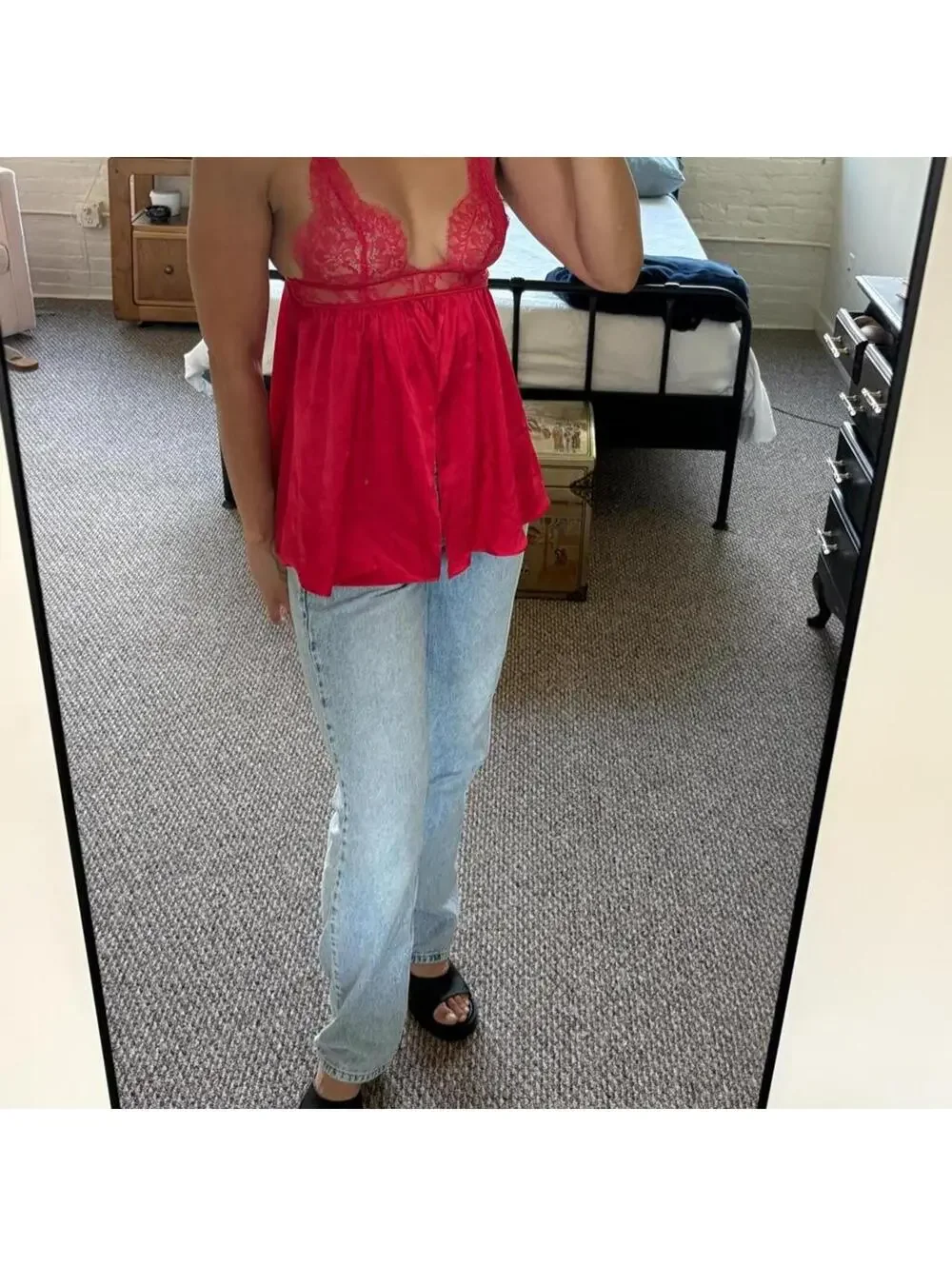 Victoria’s Secret red lace & satin babydoll XS cami 🌹❤️ - Picture 2 of 5